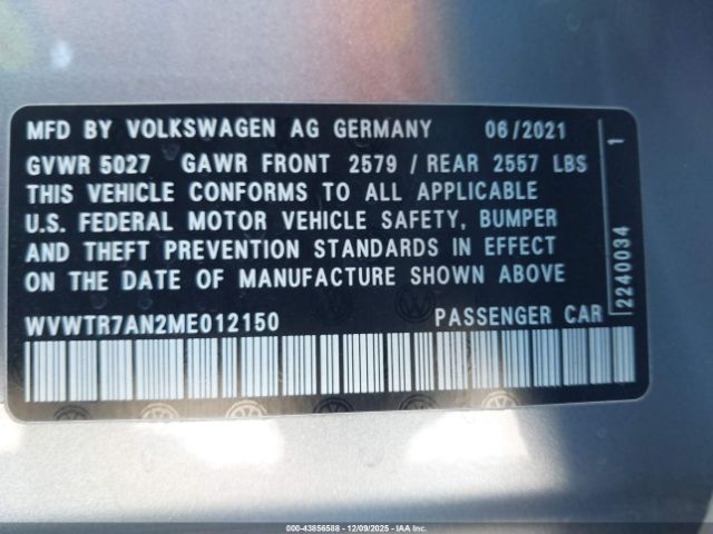 2021 VOLKSWAGEN ARTEON WVWTR7AN2ME012150 Photo 8