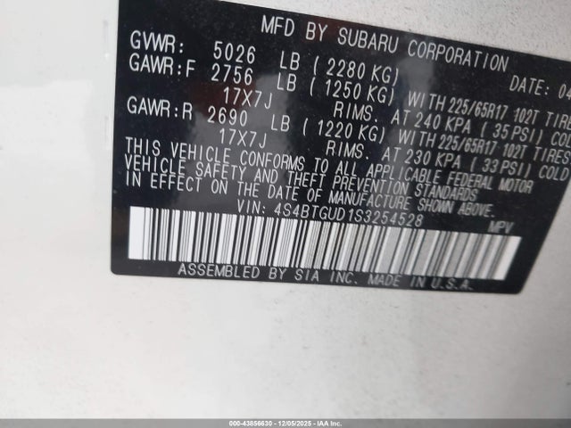 2025 SUBARU OUTBACK 4S4BTGUD1S3254528 Photo 8