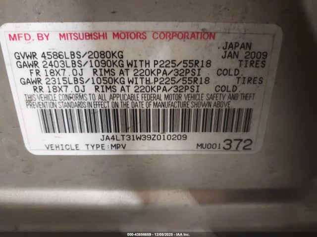 2009 MITSUBISHI OUTLANDER JA4LT31W39Z010209 Photo 8