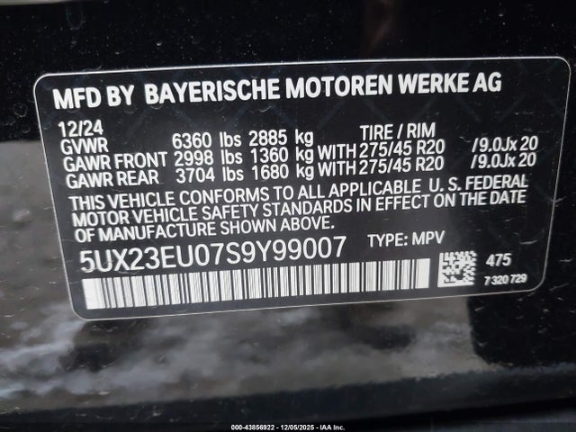 5UX23EU07S9Y99007 BMW X5 Xdrive40i