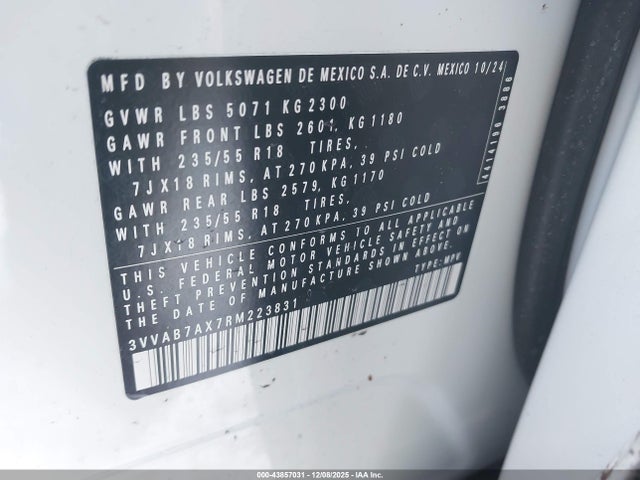 2024 VOLKSWAGEN TIGUAN 3VVAB7AX7RM223831 Photo 8