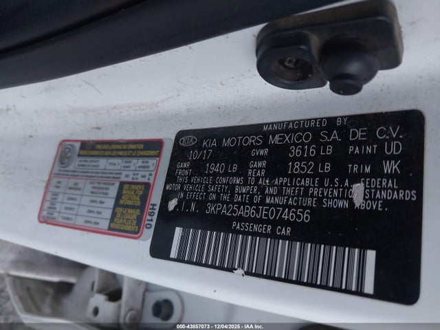 2018 KIA RIO 3KPA25AB6JE074656 Photo 8