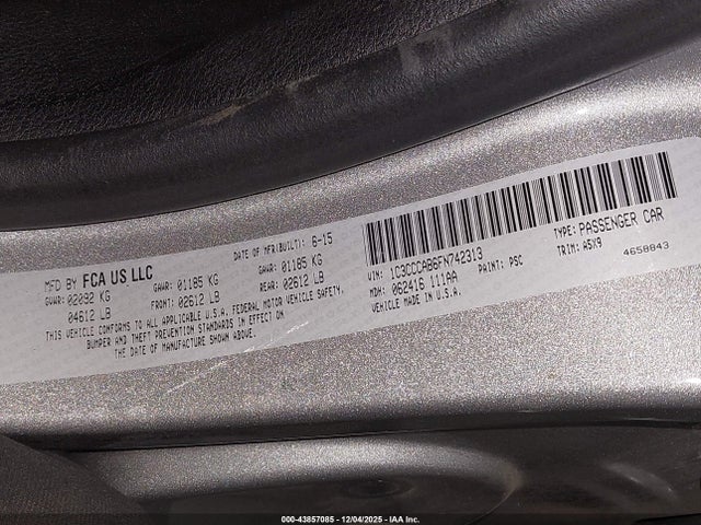 Aukcja sprzedaży 2015 Chrysler 200 Limited, vin: 1C3CCCAB6FN742313, numer aukcji: 43857085
