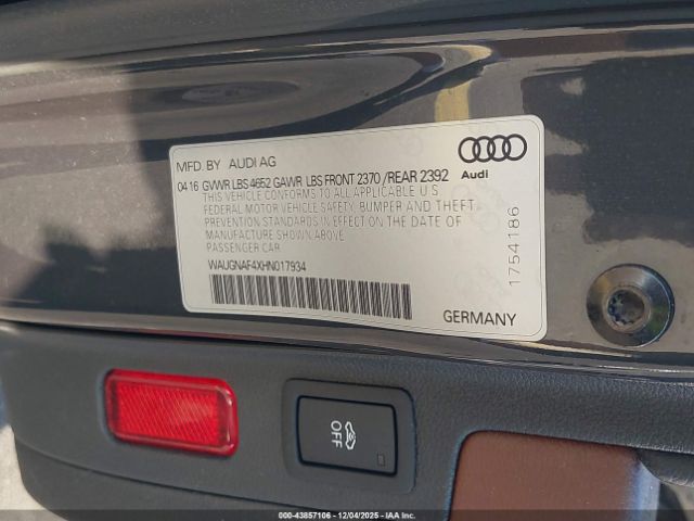 2017 AUDI A4 WAUGNAF4XHN017934 Photo 8