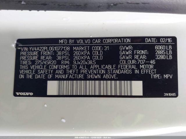 2016 VOLVO XC90 YV4A22PL0G1077138 Photo 8