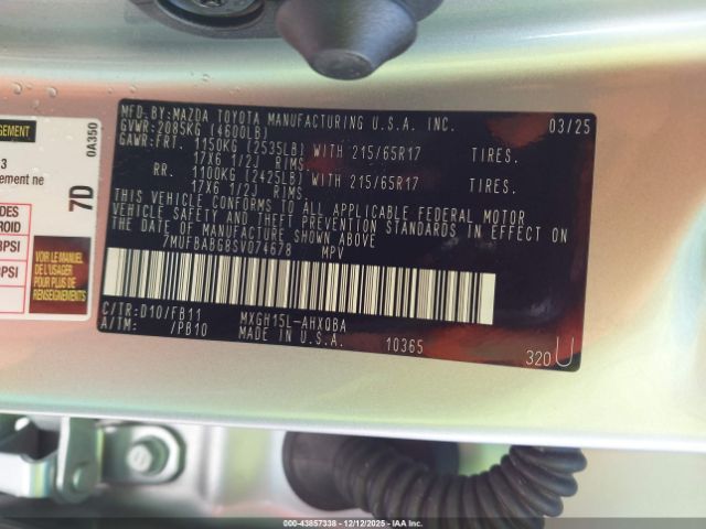 2025 TOYOTA COROLLA CROSS HYBRID 7MUFBABG8SV074678 Photo 8