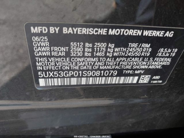 2025 BMW X3 5UX53GP01S9081079 Photo 8