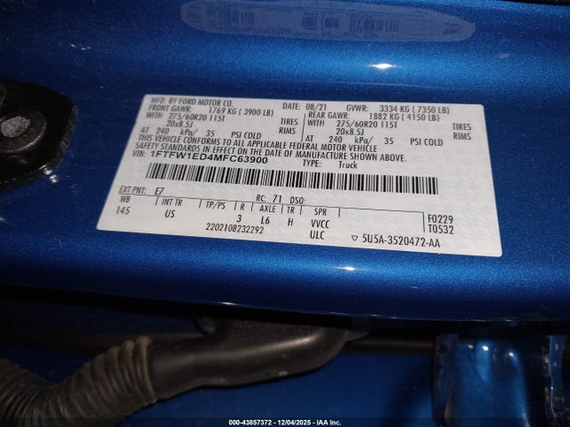 1FTFW1ED4MFC63900 Ford F-150 Xlt