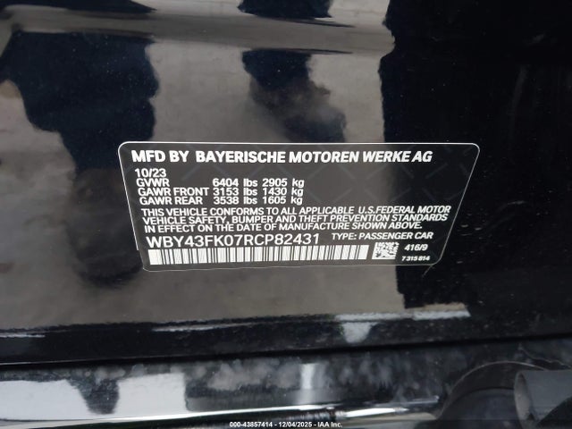 WBY43FK07RCP82431 BMW I5 M60