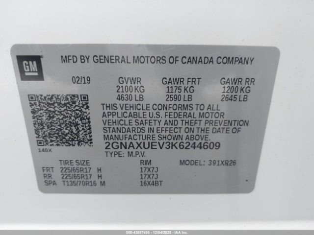 2019 CHEVROLET EQUINOX 2GNAXUEV3K6244609 Photo 8