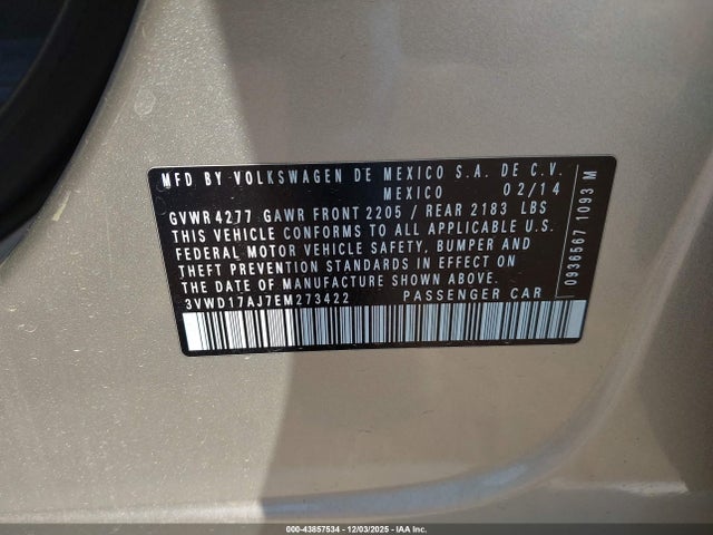 3VWD17AJ7EM273422 Volkswagen Jetta 1.8t Se