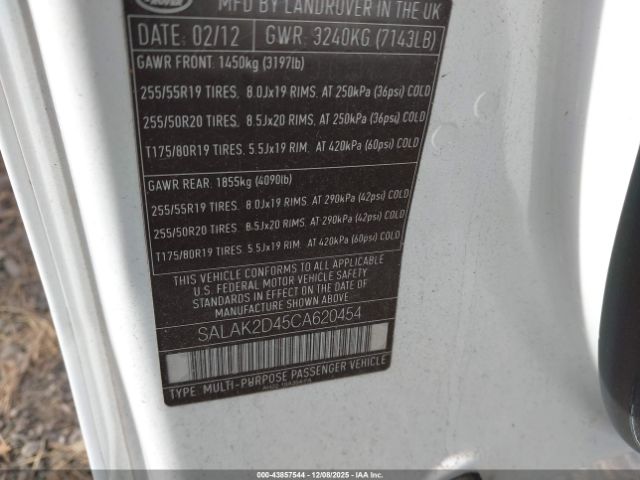 2012 LAND ROVER LR4 SALAK2D45CA620454 Photo 8