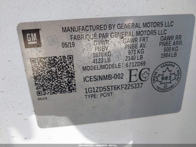 Chevrolet MALIBU LT 2019 1G1ZD5ST6KF225337 Image 9