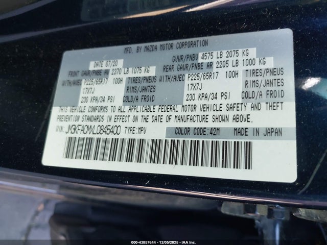 Mazda Cx-5 Touring 2020 JM3KFACMXL0845400 Image 9