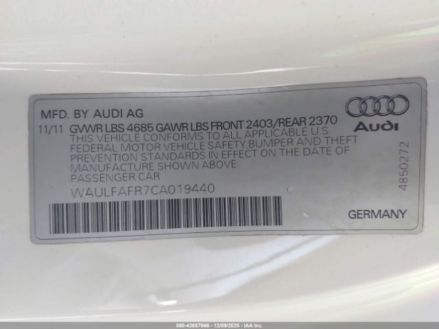 2012 AUDI A5 WAULFAFR7CA019440 Photo 8