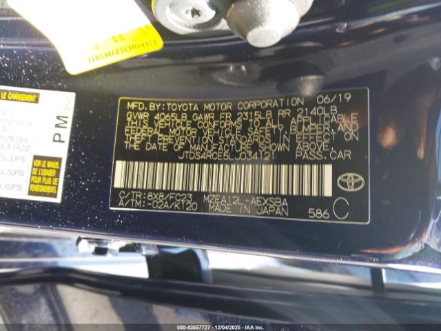 2020 TOYOTA COROLLA JTDS4RCE5LJ034121 Photo 8