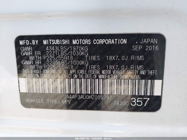 2017 MITSUBISHI OUTLANDER SPORT JA4AP3AU0HZ005297 Photo 8