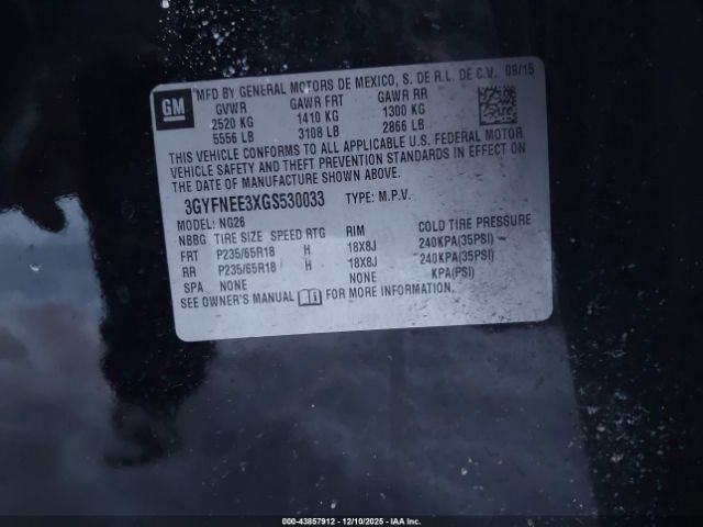 2016 CADILLAC SRX 3GYFNEE3XGS530033 Photo 8