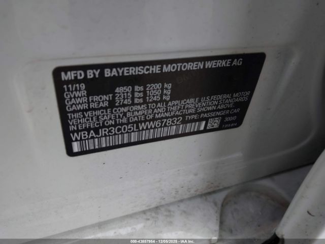 2020 BMW 530I WBAJR3C05LWW67832 Photo 8