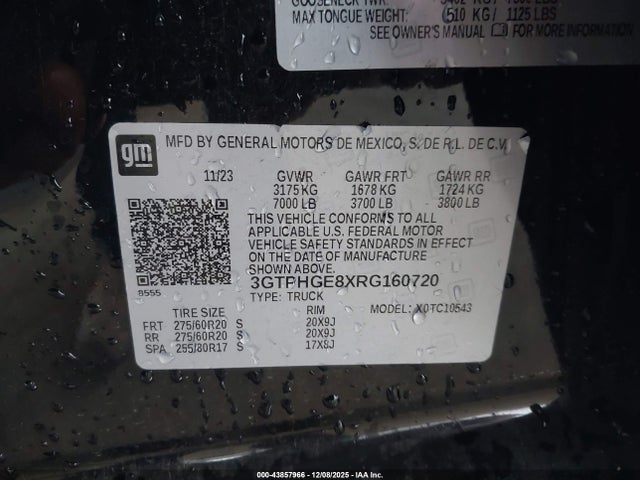 3GTPHGE8XRG160720 GMC Sierra 1500 2wd Short Box Denali