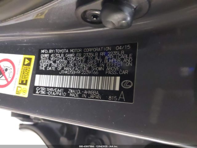 2015 LEXUS CT 200H JTHKD5BH9F2239166 Photo 8