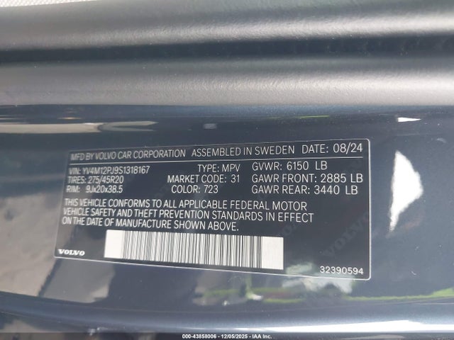 2025 VOLVO XC90 YV4M12PJ9S1318167 Photo 8