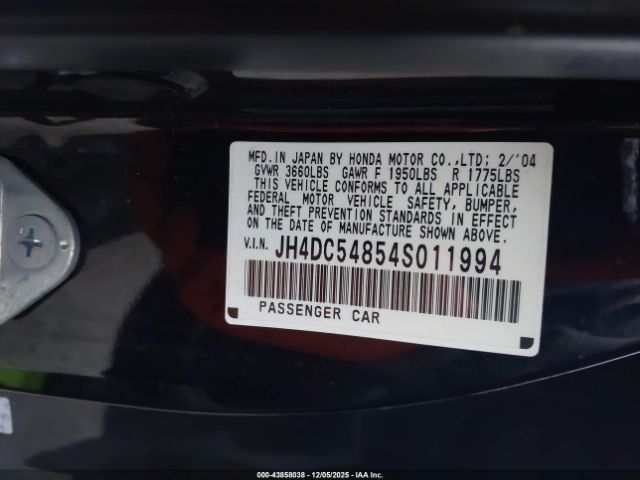 2004 ACURA RSX JH4DC54854S011994 Photo 8
