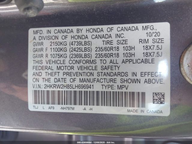 2020 HONDA CR-V 2HKRW2H85LH696941 Photo 8
