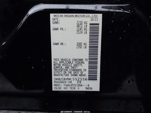 Nissan Leaf S Plus 62 Kwh 2022 1N4BZ1BV9NC552556 Image 9