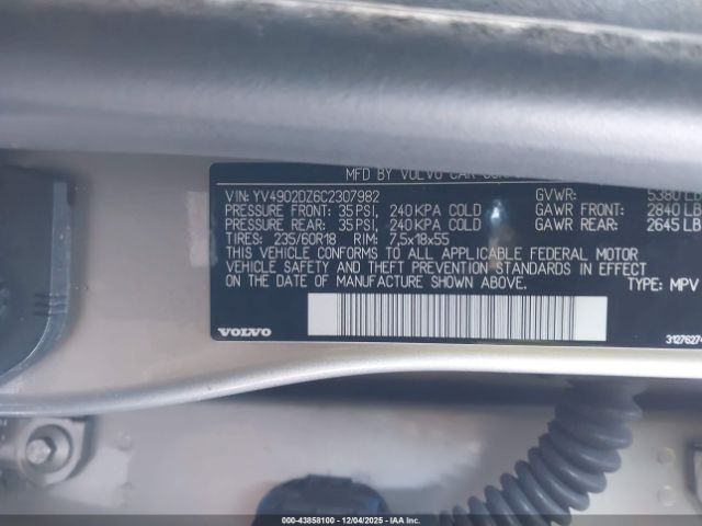 2012 VOLVO XC60 YV4902DZ6C2307982 Photo 8