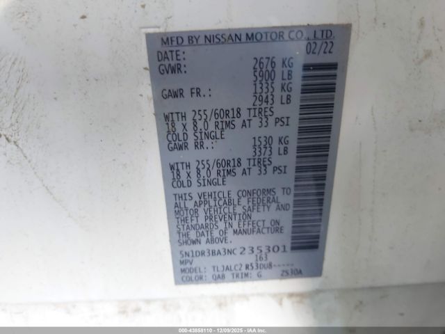 2022 NISSAN PATHFINDER 5N1DR3BA3NC235301 Photo 8