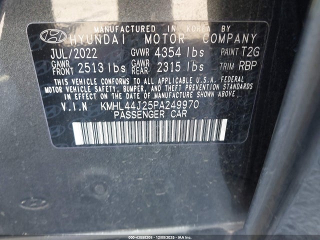 KMHL44J25PA249970 Hyundai Sonata Sel Plus