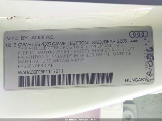 2015 AUDI A3 WAUACGFF5F1117511 Photo 8