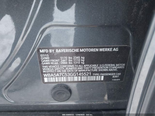 2016 BMW 528I WBA5A7C53GG145521 Photo 8