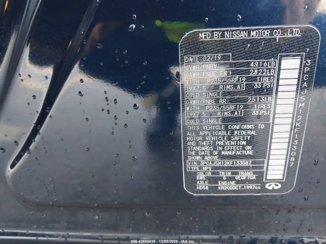 2019 INFINITI QX50 3PCAJ5M12KF133087 Photo 8