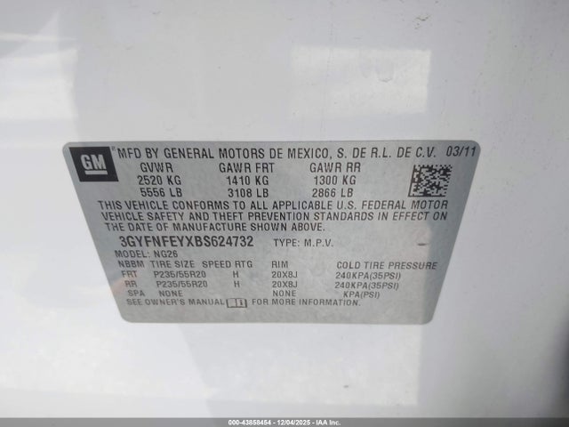 2011 CADILLAC SRX 3GYFNFEYXBS624732 Photo 8