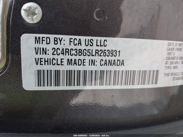 2020 CHRYSLER PACIFICA 2C4RC3BG5LR263931 Photo 8