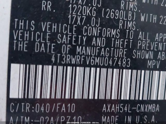 2021 TOYOTA RAV4 HYBRID 4T3RWRFV6MU047483 Photo 8