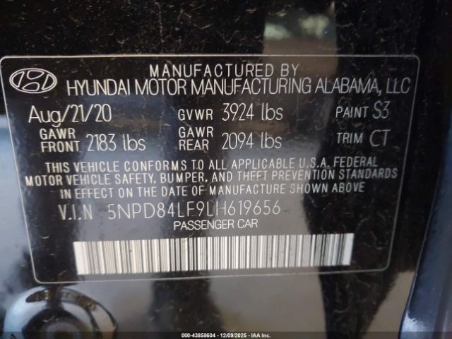 2020 HYUNDAI ELANTRA 5NPD84LF9LH619656 Photo 8