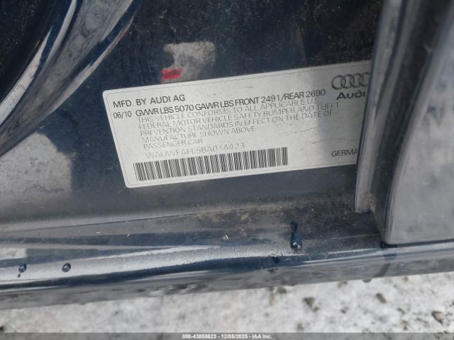 2011 AUDI A4 WAUWFAFL5BA014423 Photo 8