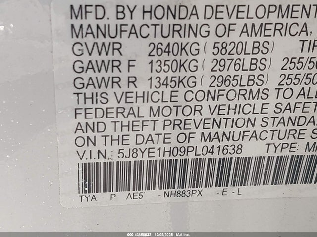Aukcja sprzedaży 2023 Acura Mdx A-spec, vin: 5J8YE1H09PL041638, numer aukcji: 43858632