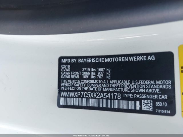 2019 MINI HARDTOP WMWXP7C5XK2A54178 Photo 8