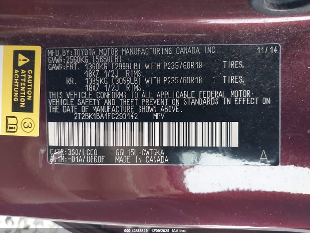 Lexus RX 350 2015 2T2BK1BA1FC293142 Image 9