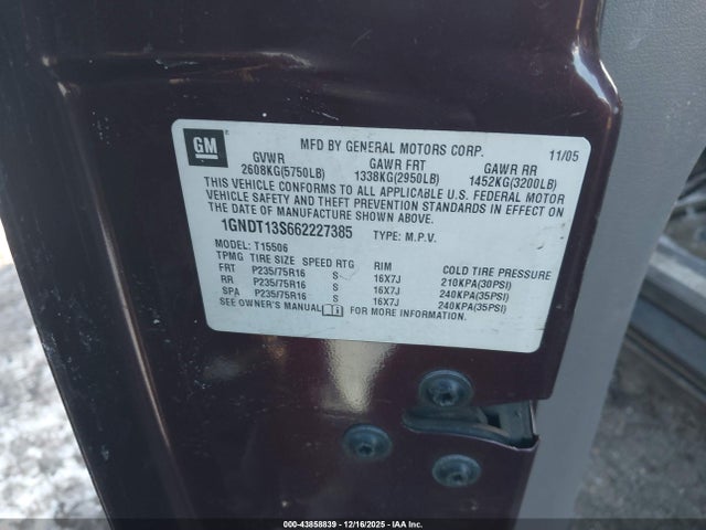 2006 CHEVROLET TRAILBLAZER 1GNDT13S662227385 Photo 8