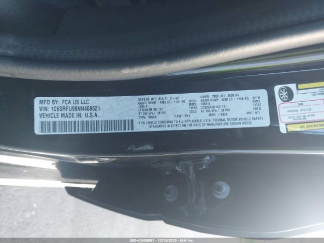 2022 RAM 1500 1C6SRFU98NN468621 Photo 8