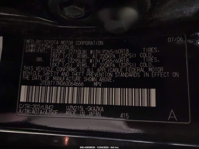 2006 TOYOTA 4RUNNER JTEBT17R060064666 Photo 8