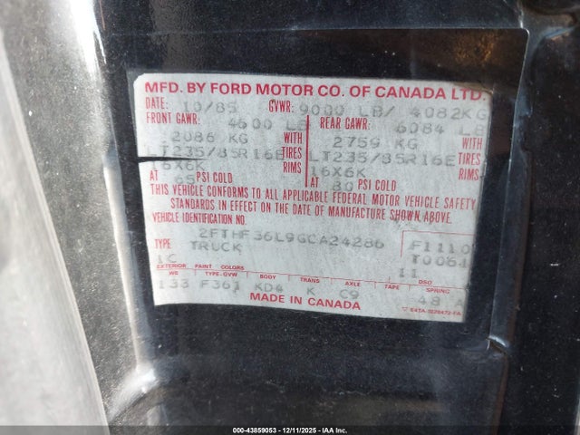 1986 FORD F350 2FTHF36L9GCA24286 Photo 8