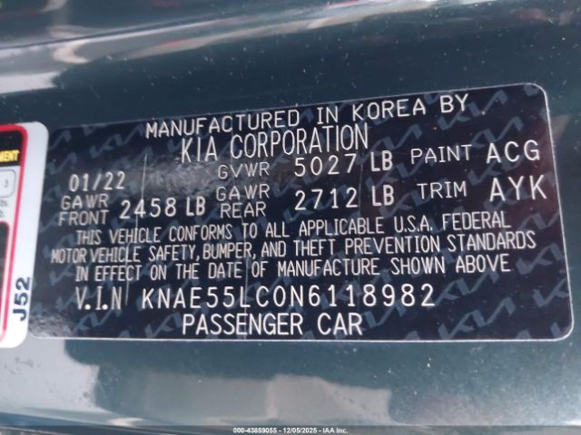 2022 KIA STINGER KNAE55LC0N6118982 Photo 8
