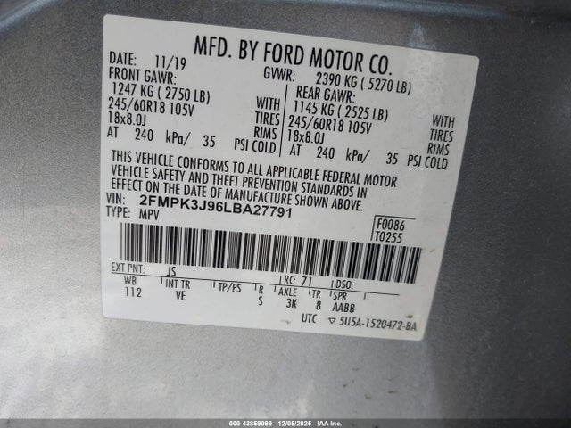 2020 FORD EDGE 2FMPK3J96LBA27791 Photo 8