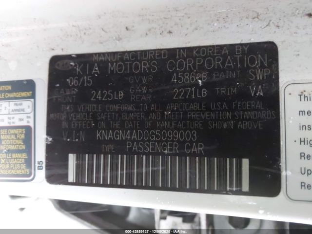 2016 KIA OPTIMA HYBRID KNAGN4AD0G5099003 Photo 8